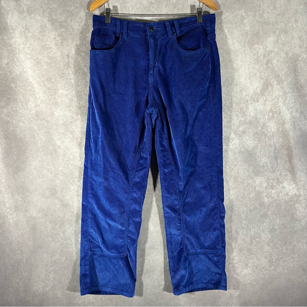 We The Free People Corduroy Pant Women 31 Royal Cobalt Blue High Rise Risk Taker